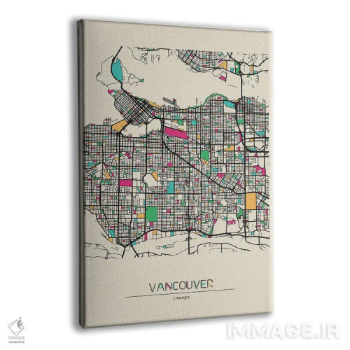 تابلو نقشهٔ ونکوور، کانادا اثر آیشه دنیز آکِرمان - نمای پرسپکتیو محصول