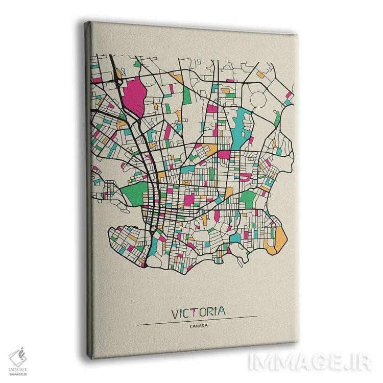 تابلو نقشهٔ ویکتوریا، بریتیش کلمبیا اثر آیشه دنیز آکِرمان - نمای پرسپکتیو محصول