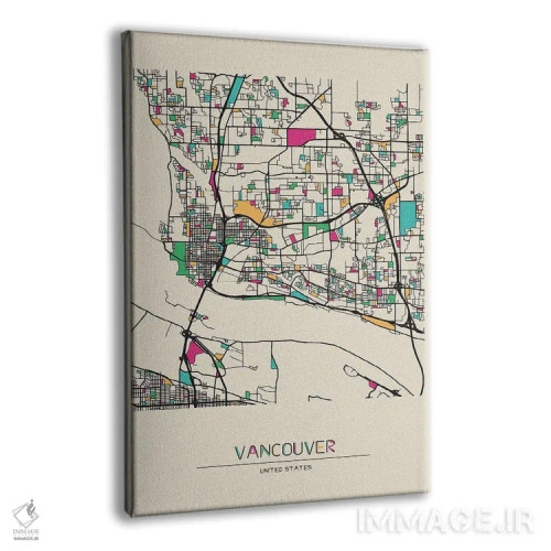 تابلو نقشهٔ ونکوور، واشینگتن (آمریکا) اثر آیشه دنیز آکِرمان - نمای پرسپکتیو محصول