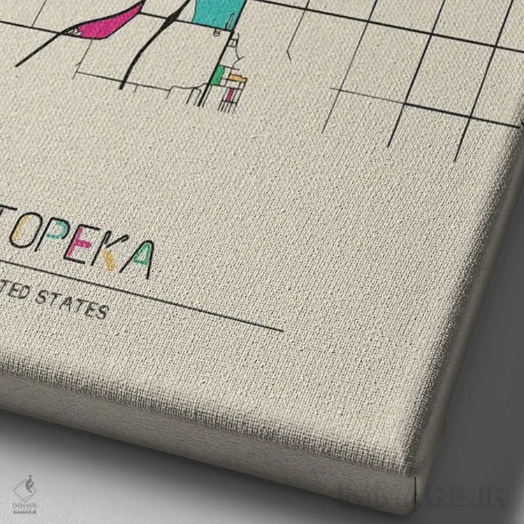 تابلو نقشهٔ توپیکا، کانزاس اثر آیشه دنیز آکِرمان - نمای نزدیک بافت بوم