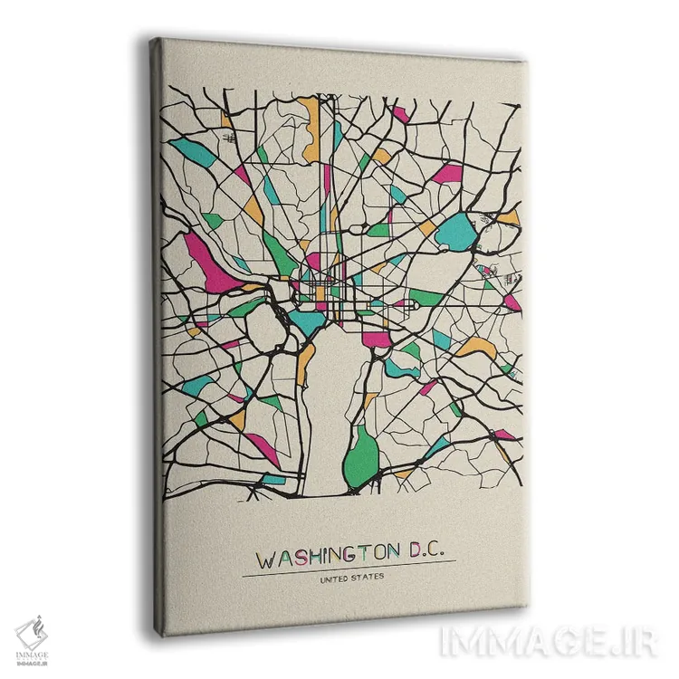 تابلو نقشهٔ واشینگتن دیسی، آمریکا اثر آیشه دنیز آکِرمان - نمای پرسپکتیو محصول