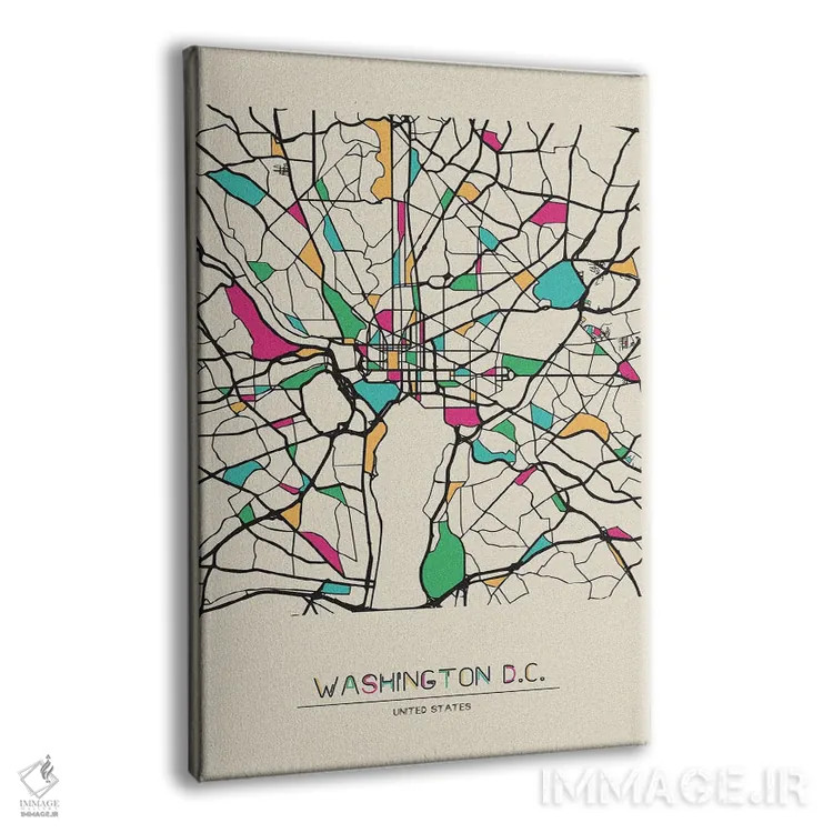 تابلو نقشهٔ واشینگتن دیسی، آمریکا اثر آیشه دنیز آکِرمان - نمای پرسپکتیو محصول