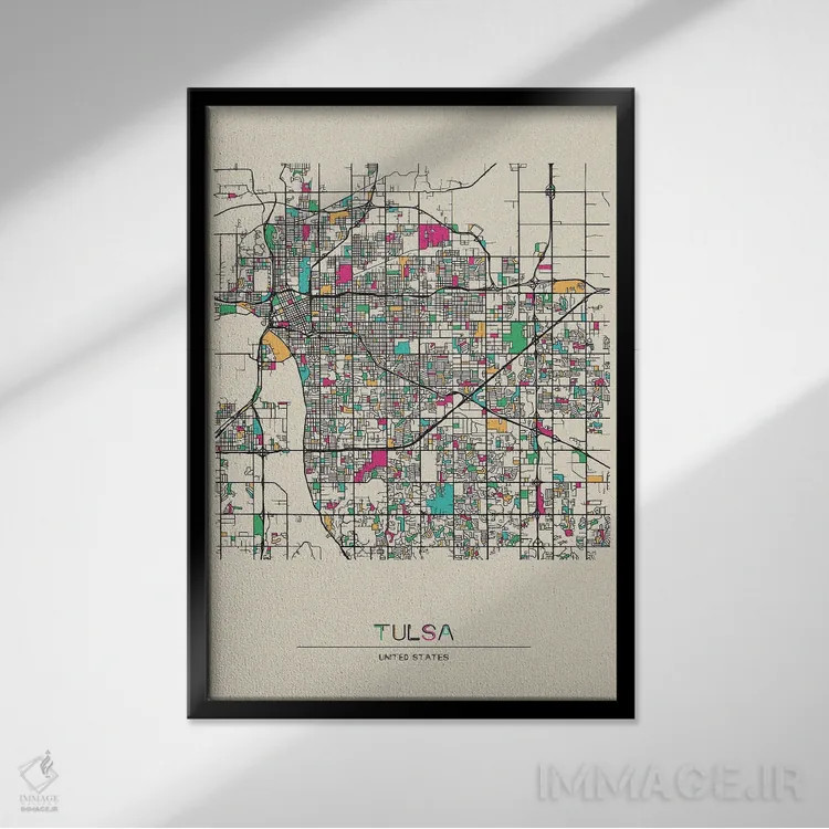 تابلو نقشهٔ تالسا، اوکلاهما اثر آیشه دنیز آکِرمان - نمای قابدار مشکی