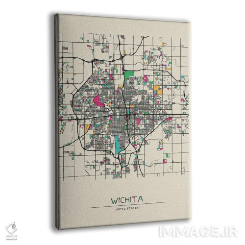 تابلو نقشهٔ ویچیتا، کانزاس اثر آیشه دنیز آکِرمان - نمای پرسپکتیو محصول