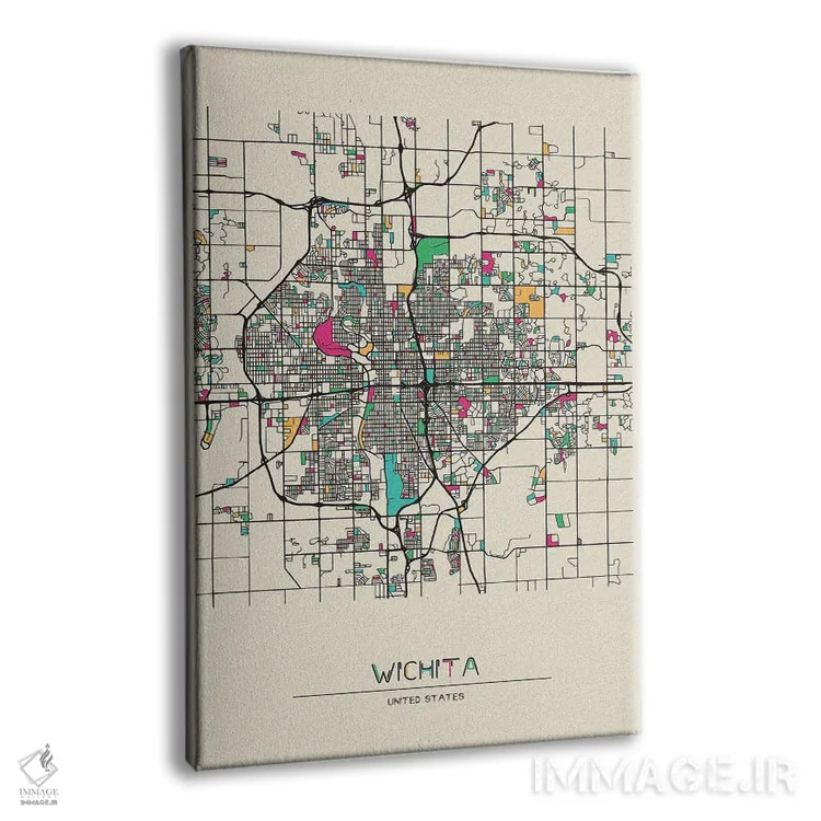 تابلو نقشهٔ ویچیتا، کانزاس اثر آیشه دنیز آکِرمان - نمای پرسپکتیو محصول