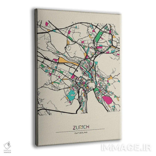 تابلو نقشهٔ زوریخ، سوئیس اثر آیشه دنیز آکِرمان - نمای پرسپکتیو محصول