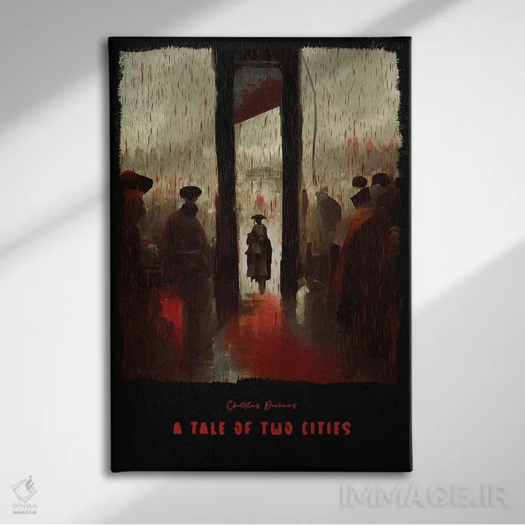 تابلو داستان دو شهر (رمان اثر دیکنز) اثر آیشه دنیز آکِرمان - نمای روبهرو روی دیوار