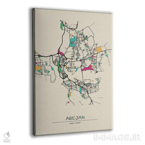تابلو نقشهٔ آبیدجان، ساحل عاج اثر آیشه دنیز آکِرمان - نمای پرسپکتیو محصول