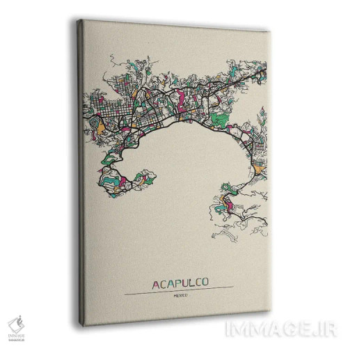 تابلو نقشهٔ آکاپولکو، مکزیک اثر آیشه دنیز آکِرمان - نمای پرسپکتیو محصول
