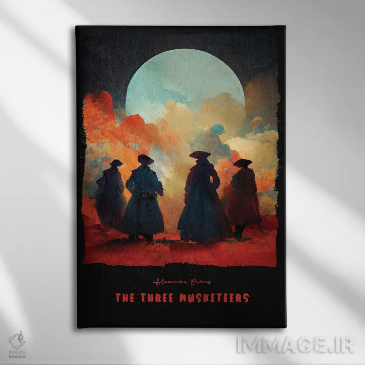 تابلو سه تفنگدار (رمان) اثر آیشه دنیز آکِرمان - نمای روبهرو روی دیوار