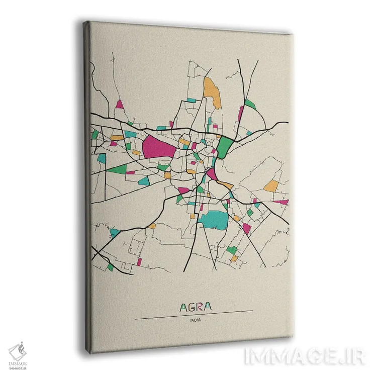 تابلو نقشهٔ آگرا، هند اثر آیشه دنیز آکِرمان - نمای پرسپکتیو محصول