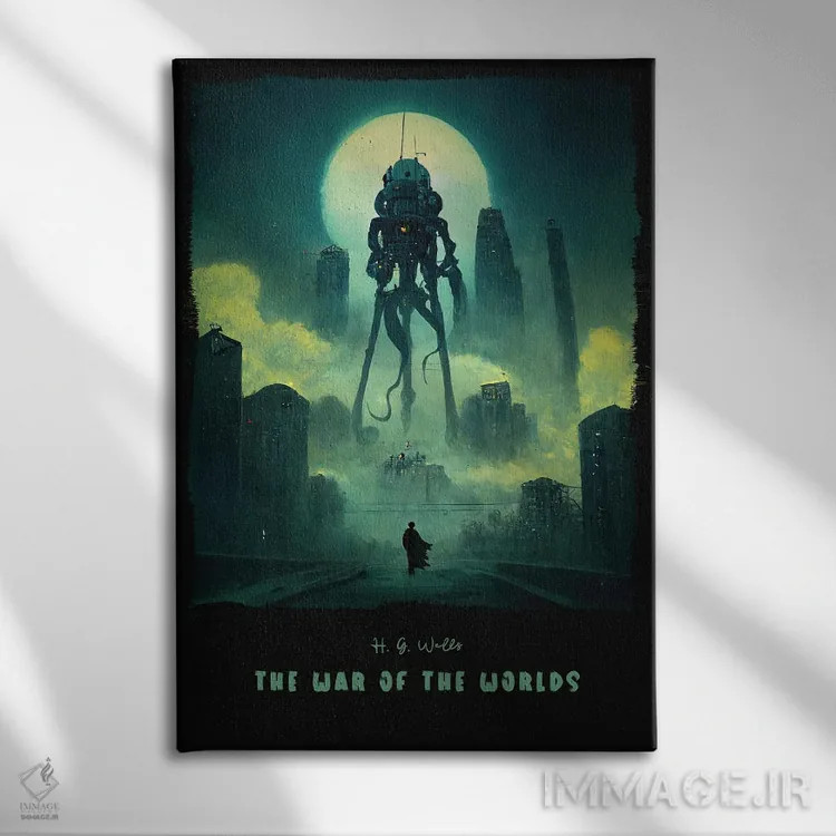 تابلو جنگ دنیاها (رمان) اثر آیشه دنیز آکِرمان - نمای روبهرو روی دیوار