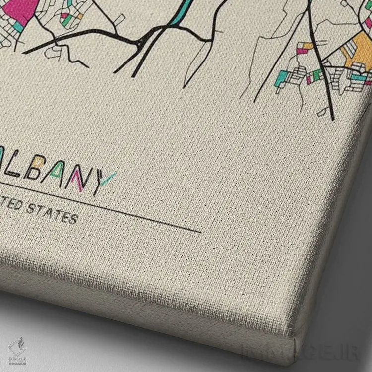 تابلو نقشهٔ آلبانی، نیویورک اثر آیشه دنیز آکِرمان - نمای نزدیک بافت بوم