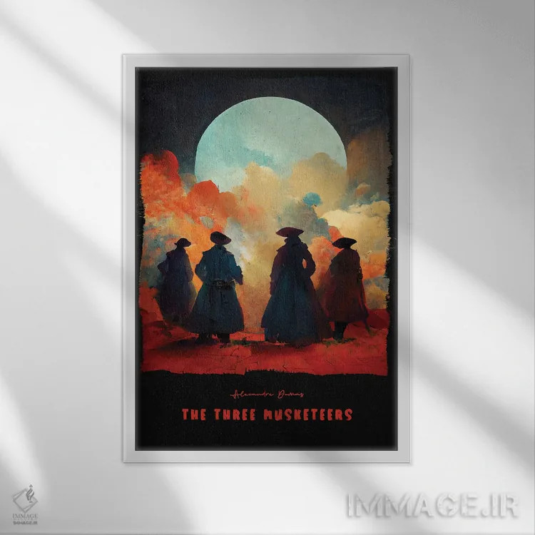 تابلو سه تفنگدار (رمان) اثر آیشه دنیز آکِرمان - نمای قابدار سفید