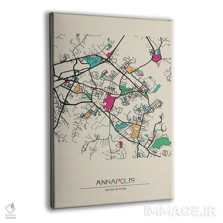 تابلو نقشهٔ آناپولیس، مریلند اثر آیشه دنیز آکِرمان - نمای پرسپکتیو محصول