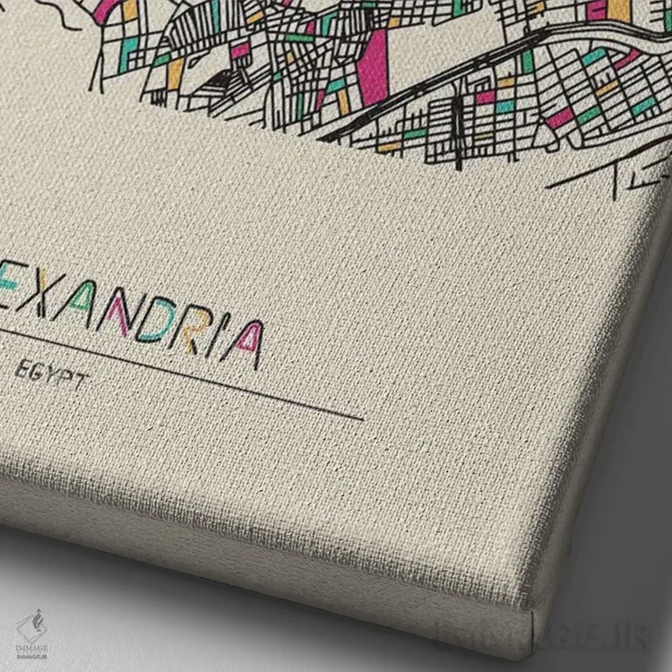 تابلو نقشهٔ اسکندریه، مصر اثر آیشه دنیز آکِرمان - نمای نزدیک بافت بوم