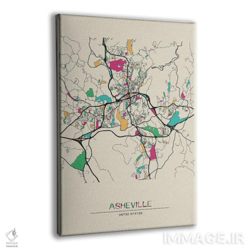 تابلو نقشهٔ اشویل، کارولینای شمالی اثر آیشه دنیز آکِرمان - نمای پرسپکتیو محصول