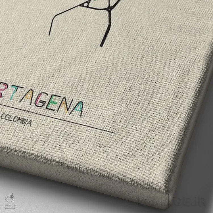 تابلو نقشهٔ کارتاهنا، کلمبیا اثر آیشه دنیز آکِرمان - نمای نزدیک بافت بوم