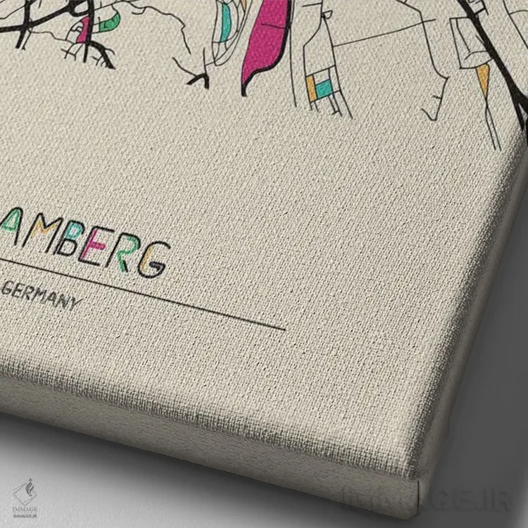 تابلو نقشهٔ بامبرگ، آلمان اثر آیشه دنیز آکِرمان - نمای نزدیک بافت بوم