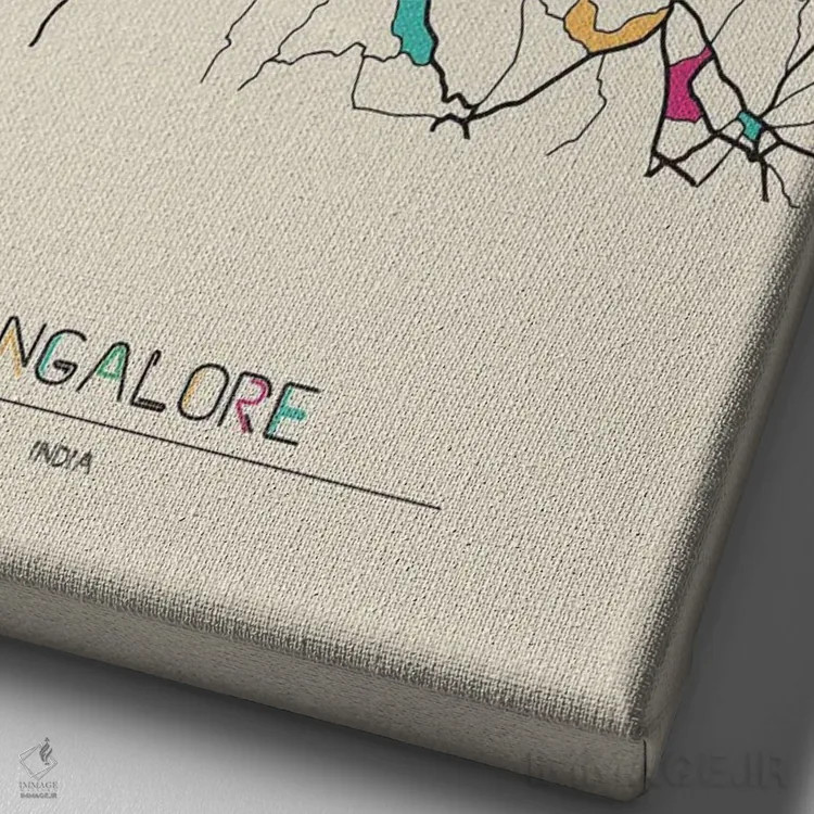 تابلو نقشهٔ بنگلور، هند اثر آیشه دنیز آکِرمان - نمای نزدیک بافت بوم
