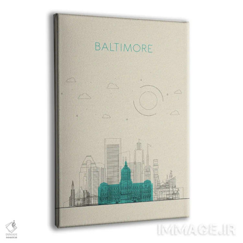 تابلو نمای شهری بالتیمور، مریلند اثر آیشه دنیز آکِرمان - نمای پرسپکتیو محصول