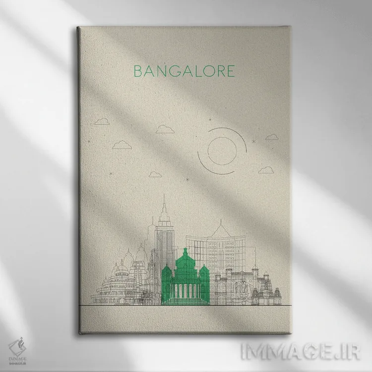 تابلو نمای شهری بنگلور، هند اثر آیشه دنیز آکِرمان - نمای روبهرو روی دیوار