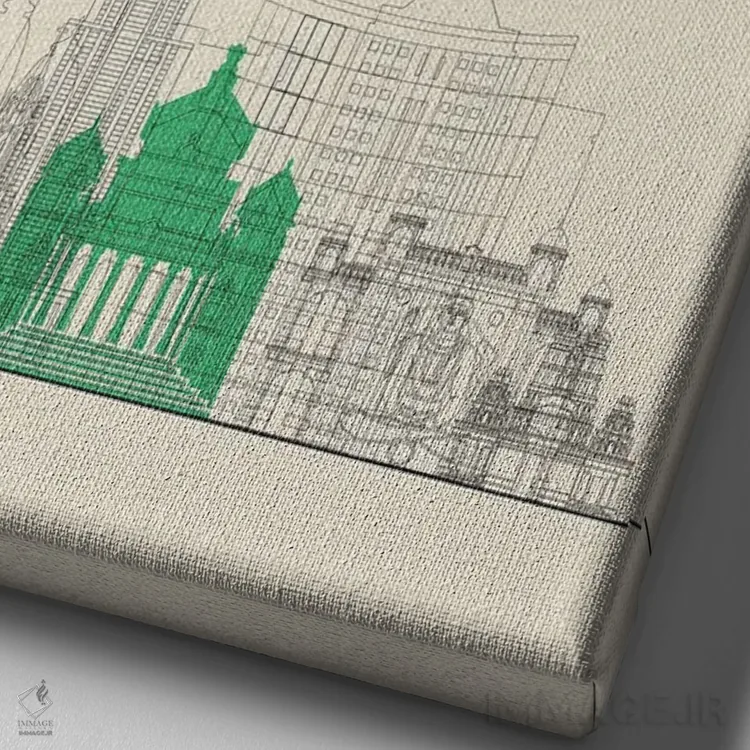 تابلو نمای شهری بنگلور، هند اثر آیشه دنیز آکِرمان - نمای نزدیک بافت بوم