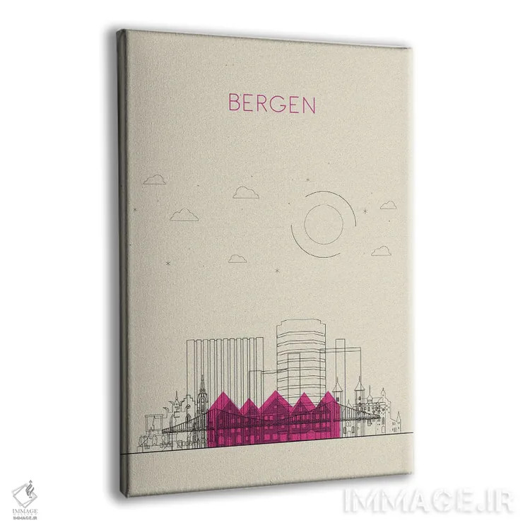 تابلو نمای شهری برگن، نروژ اثر آیشه دنیز آکِرمان - نمای پرسپکتیو محصول
