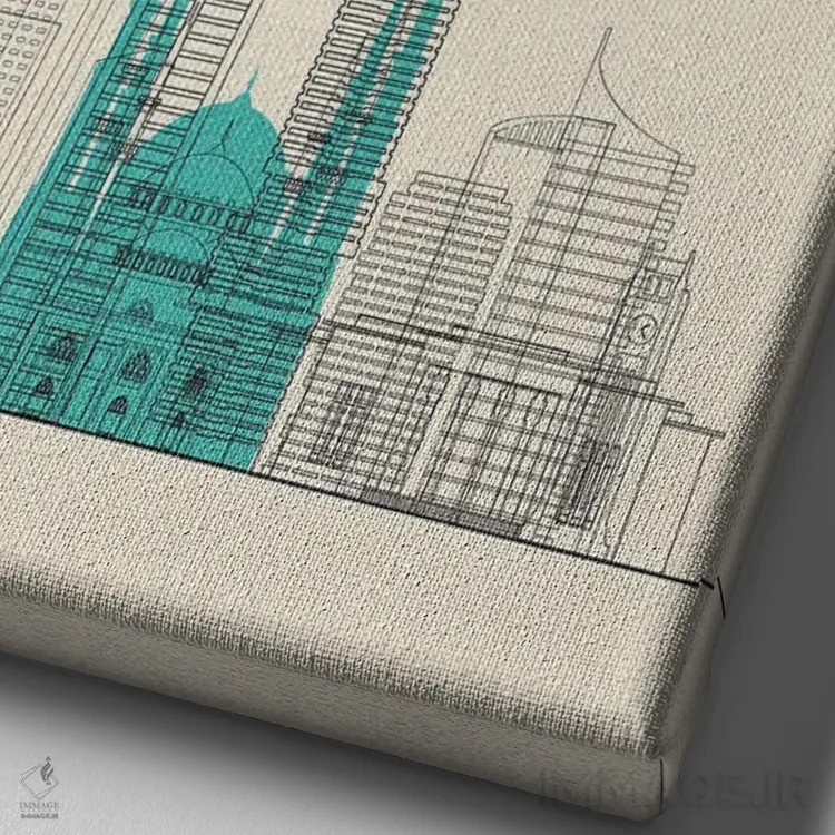 تابلو نمای شهری بیروت، لبنان اثر آیشه دنیز آکِرمان - نمای نزدیک بافت بوم