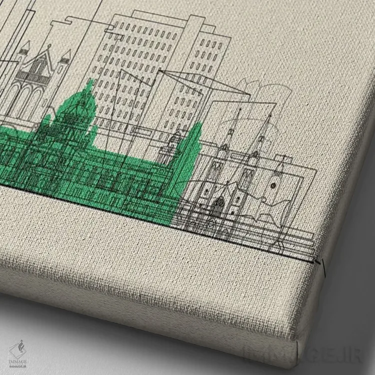 تابلو نمای شهری بلفاست، بریتانیا اثر آیشه دنیز آکِرمان - نمای نزدیک بافت بوم