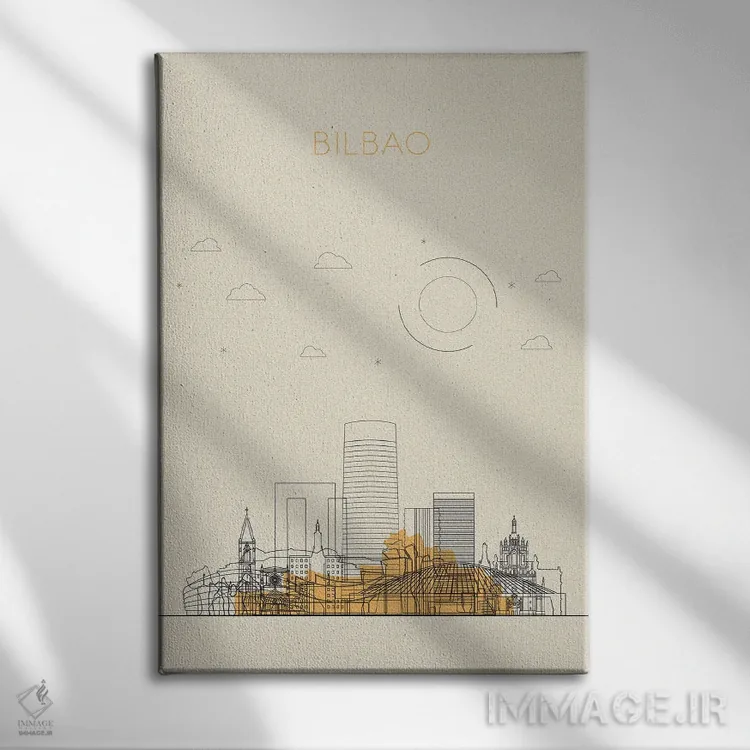 تابلو نمای شهری بیلبائو، اسپانیا اثر آیشه دنیز آکِرمان - نمای روبهرو روی دیوار
