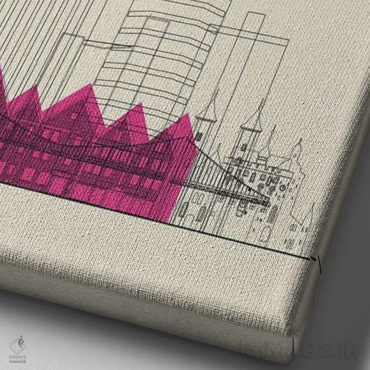 تابلو نمای شهری برگن، نروژ اثر آیشه دنیز آکِرمان - نمای نزدیک بافت بوم