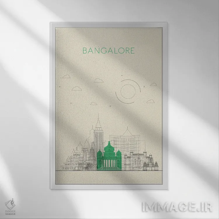 تابلو نمای شهری بنگلور، هند اثر آیشه دنیز آکِرمان - نمای قابدار سفید
