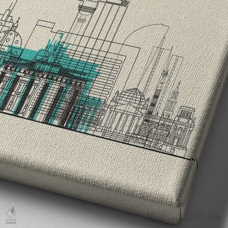 تابلو نمای شهری برلین، آلمان اثر آیشه دنیز آکِرمان - نمای نزدیک بافت بوم