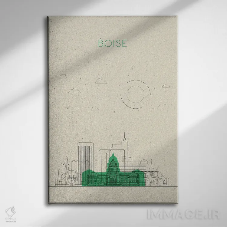 تابلو نمای شهری بویسی، آیداهو اثر آیشه دنیز آکِرمان - نمای روبهرو روی دیوار