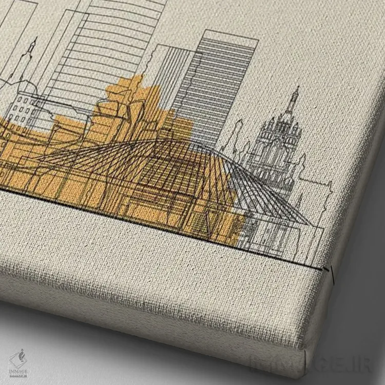 تابلو نمای شهری بیلبائو، اسپانیا اثر آیشه دنیز آکِرمان - نمای نزدیک بافت بوم