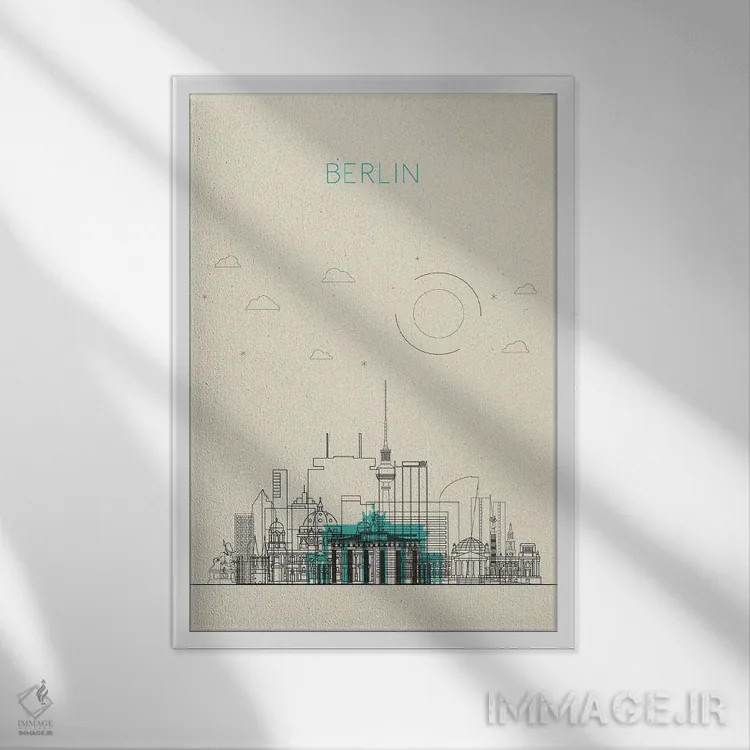 تابلو نمای شهری برلین، آلمان اثر آیشه دنیز آکِرمان - نمای قابدار سفید