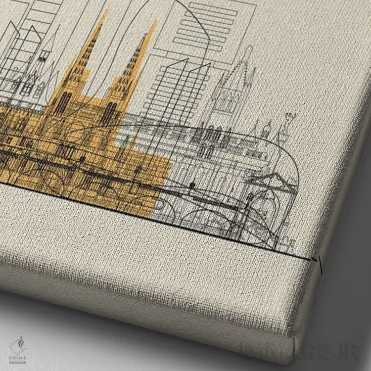 تابلو نمای شهری بوردو، فرانسه اثر آیشه دنیز آکِرمان - نمای نزدیک بافت بوم