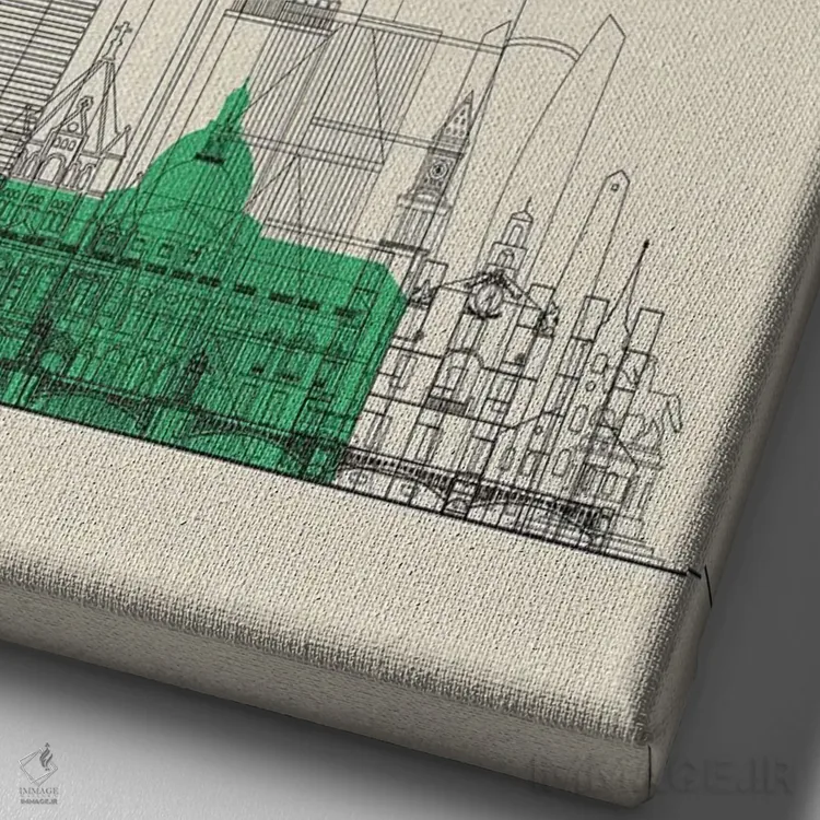 تابلو نمای شهری بوستون، ماساچوست اثر آیشه دنیز آکِرمان - نمای نزدیک بافت بوم