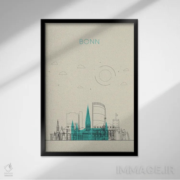 تابلو نمای شهری بن، آلمان اثر آیشه دنیز آکِرمان - نمای قابدار مشکی
