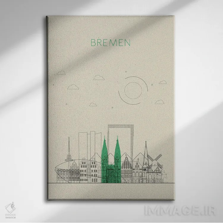 تابلو نمای شهری برمن، آلمان اثر آیشه دنیز آکِرمان - نمای روبهرو روی دیوار