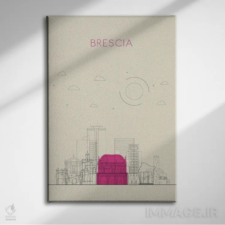 تابلو نمای شهری برشا، ایتالیا اثر آیشه دنیز آکِرمان - نمای روبهرو روی دیوار