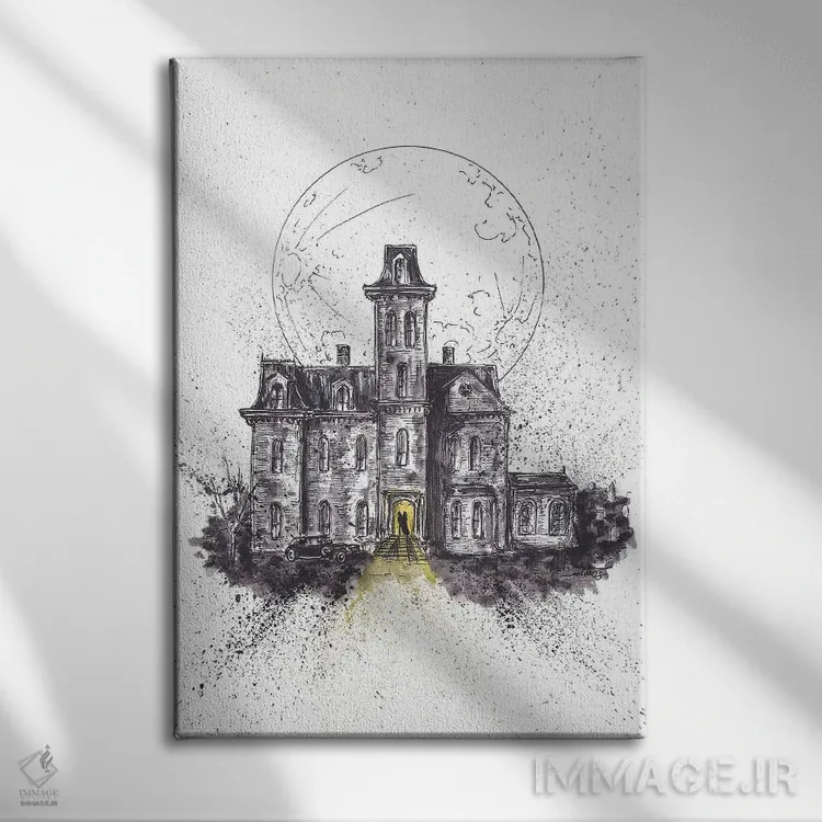 تابلو خانه خانواده آدامز اثر آدام مایکلز - نمای روبهرو روی دیوار