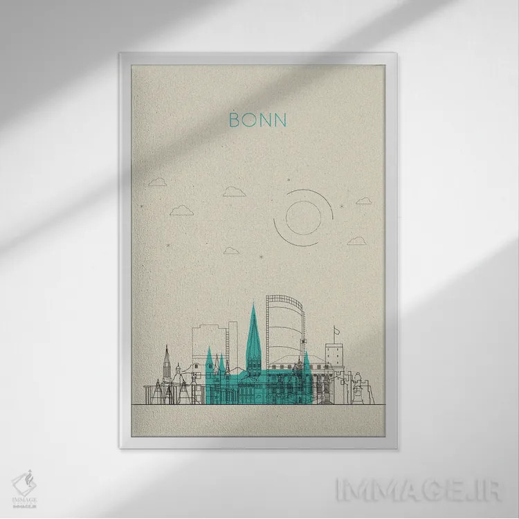 تابلو نمای شهری بن، آلمان اثر آیشه دنیز آکِرمان - نمای قابدار سفید