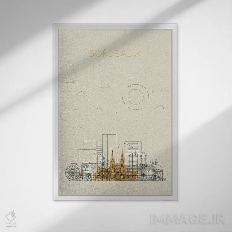 تابلو نمای شهری بوردو، فرانسه اثر آیشه دنیز آکِرمان - نمای قابدار سفید