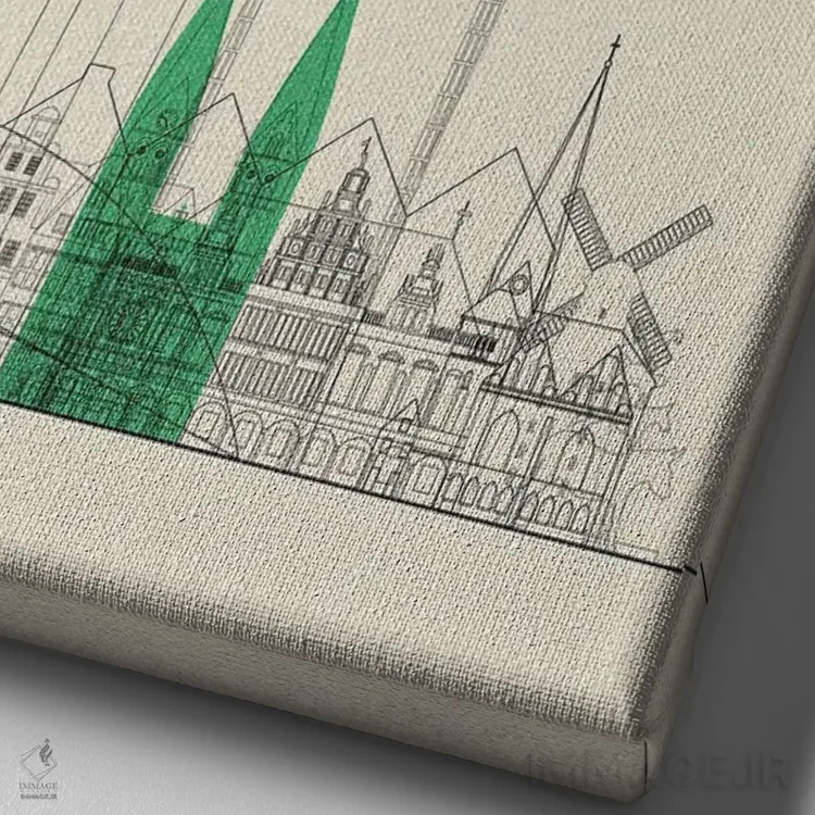 تابلو نمای شهری برمن، آلمان اثر آیشه دنیز آکِرمان - نمای نزدیک بافت بوم
