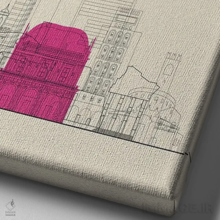 تابلو نمای شهری برشا، ایتالیا اثر آیشه دنیز آکِرمان - نمای نزدیک بافت بوم