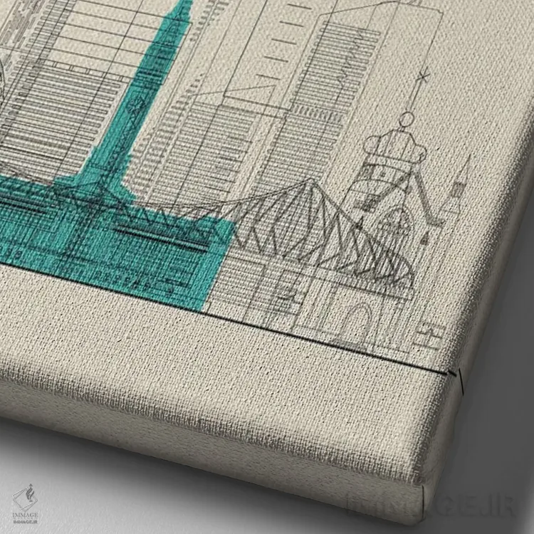 تابلو نمای شهری بریزبن، استرالیا اثر آیشه دنیز آکِرمان - نمای نزدیک بافت بوم