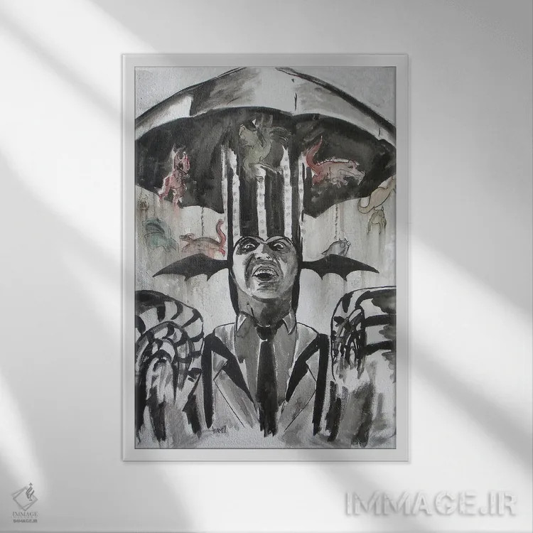 تابلو کارناوال بیتلجوس اثر آدام مایکلز - نمای قابدار سفید