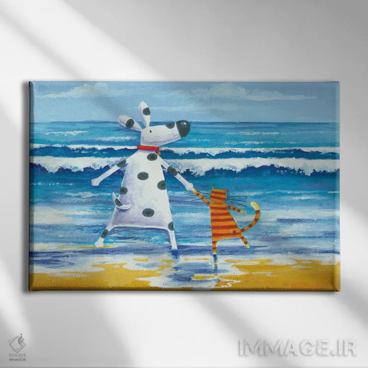 تابلو دوک و سوییتپی: عشق قایقسواری اثر پیتر آدرلی - نمای روبهرو روی دیوار